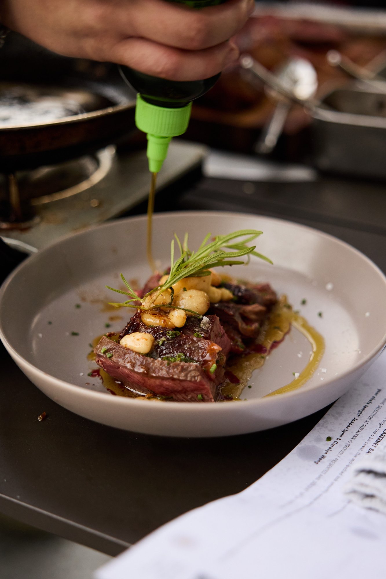 Plated steak from a Rosalynn cooking class