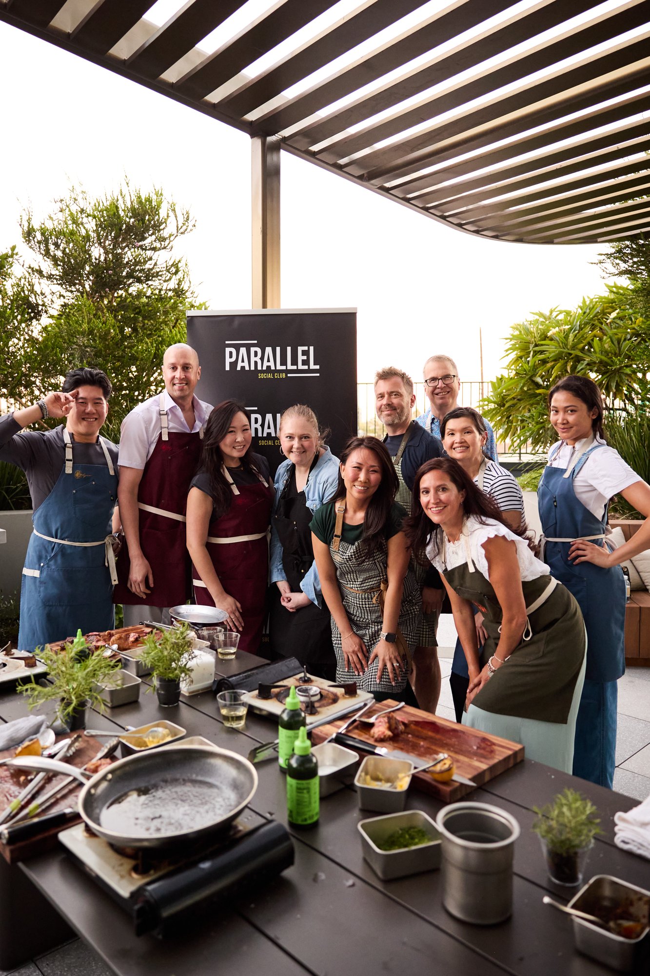 Group photo at a Rosalynn cooking class