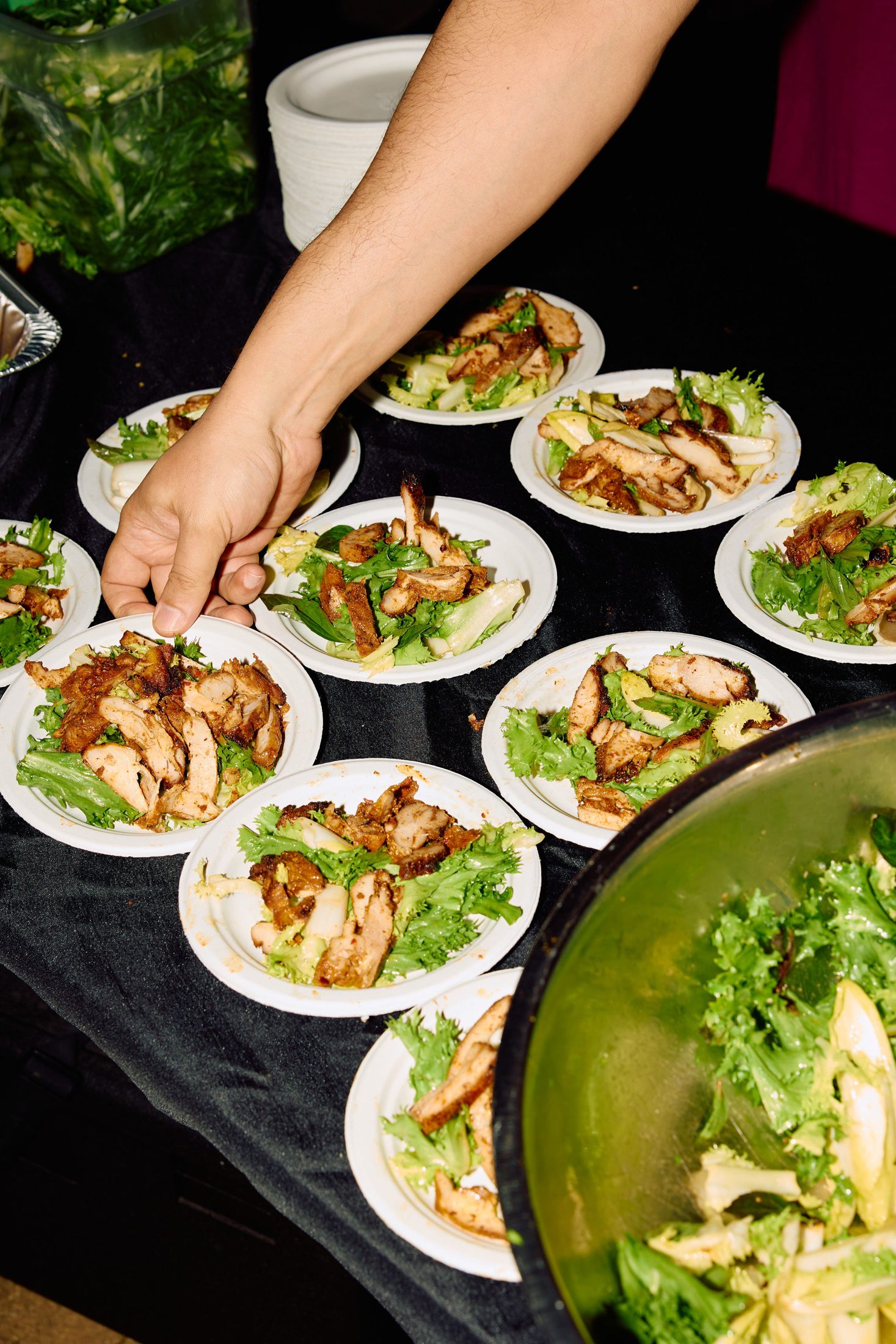 Plates spread at the Rosalynn x Rivian activation