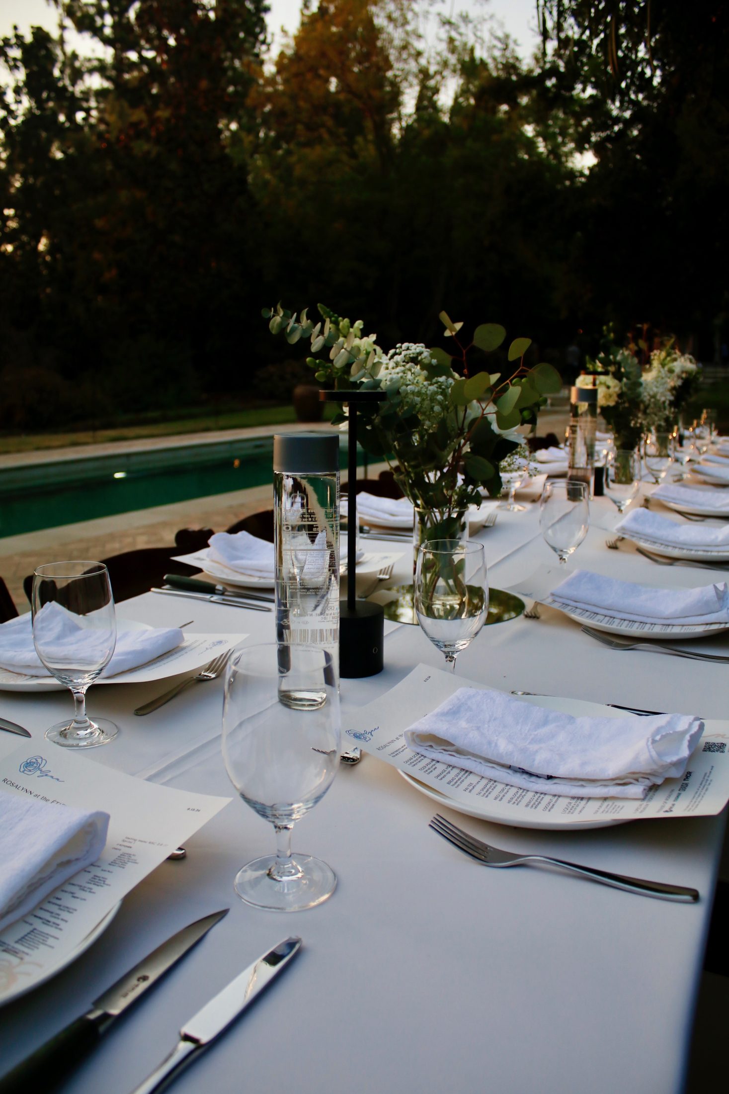 Wedding tablescape with garden florals