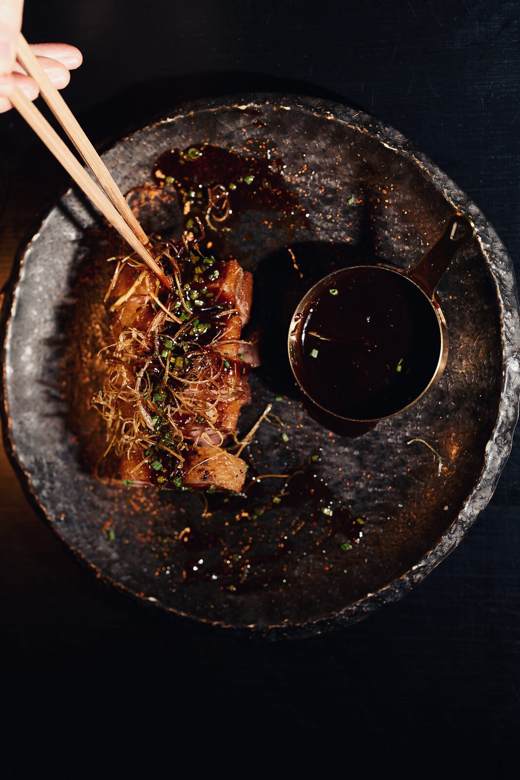 Dry-aged beef on stone
