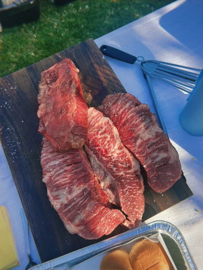 Wagyu on the carving board